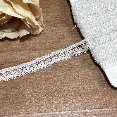 画像2: フランス製リバーレース　ホワイト　幅1.1ｃｍ繊細なスカラのドット柄１ｍ