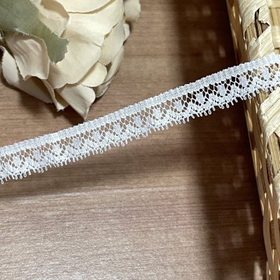 画像3: フランス製リバーレース　ホワイト　幅1.1ｃｍ繊細なスカラのドット柄１ｍ