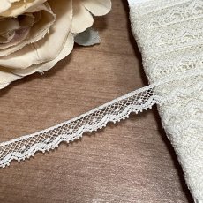 画像5: フランス製綿リバーレース　アイボリー　幅0.9ｃｍ極細ドット柄１ｍ　 (5)
