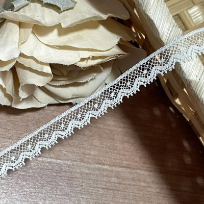 画像3: フランス製綿リバーレース　アイボリー　幅0.9ｃｍ極細ドット柄１ｍ　