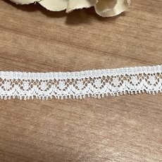 画像2: フランス製リバーレース　ホワイト　幅1.1ｃｍ繊細なスカラのドット柄１ｍ (2)