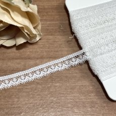 画像7: フランス製リバーレース　ホワイト　幅1.1ｃｍ繊細なスカラのドット柄１ｍ (7)