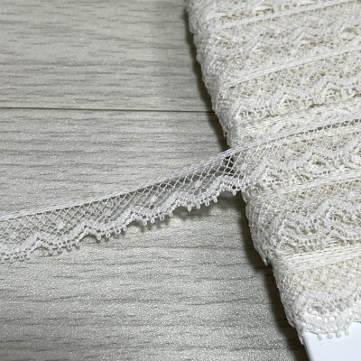 画像2: フランス製綿リバーレース　アイボリー　幅0.9ｃｍ極細ドット柄１ｍ　