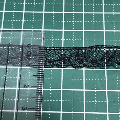 画像1: フランス製リバーレース　ブラック　幅1.1ｃｍ繊細な小花柄１ｍ