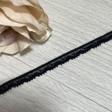 画像7: フランス製綿リバーレース　ブラック　幅0.7ｃｍ極細ドット柄１ｍ　 (7)