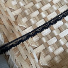 画像4: フランス製綿リバーレース　ブラック　幅0.7ｃｍ極細ドット柄１ｍ　 (4)