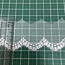 画像3: 【高品質な日本製】チュールレース　オフホワイト　幅4ｃm可愛い2段のドット柄　3ｍ巻 (3)
