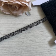 画像6: フランス製綿リバーレース　ブラック　幅0.9ｃｍ極細ヒゲが綺麗なドット柄１ｍ　 (6)