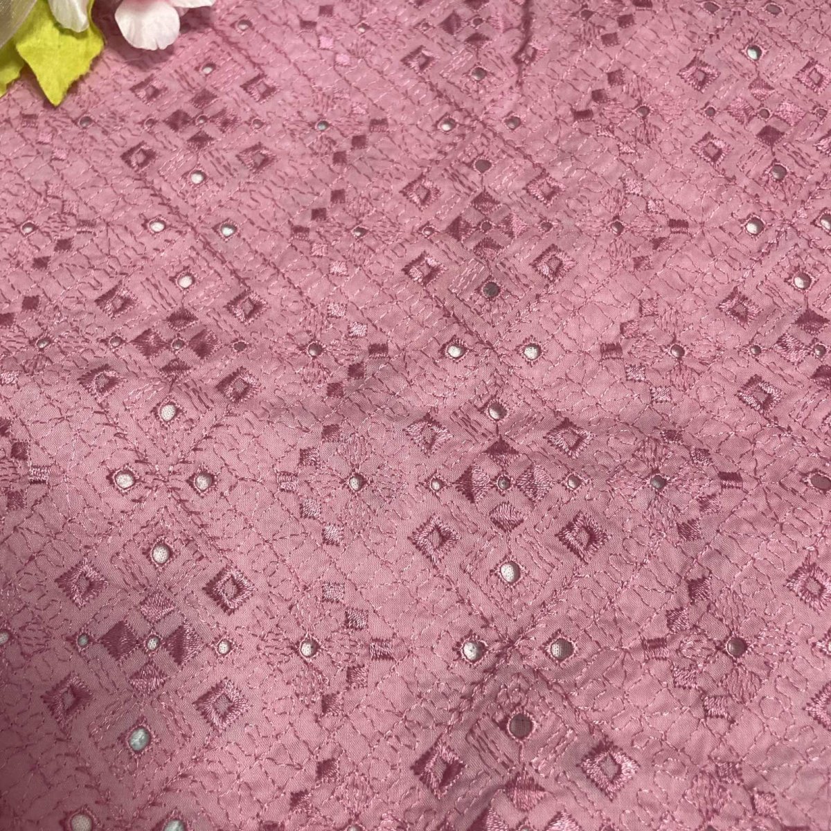 画像9: 【日本製】刺繍レース生地　計175cm　4枚組　きれいな刺繍レース　ローズピンク (9)