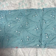 画像9: 【日本製】刺繍レース生地　計165cm　4枚組　きれいな刺繍レース　ターコイズブルー (9)