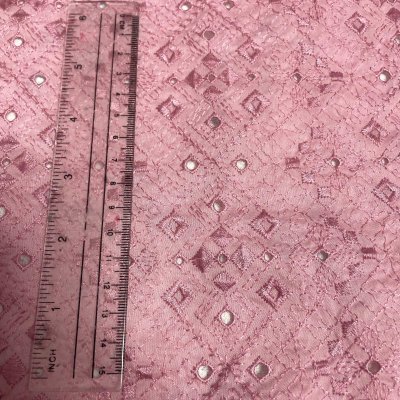 画像3: 【日本製】刺繍レース生地 計175cm 4枚組 きれいな刺繍レース ローズピンク