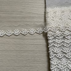 画像2: 【高品質な日本製】3ｍ巻！幅2ｃｍ小花柄チュールレース　アイボリーホワイト　ドール服に (2)