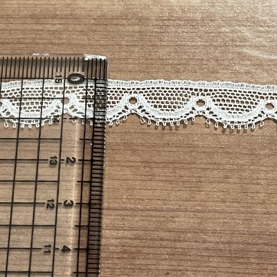 画像1: リバーレース　オフホワイト　幅1.2cm風合いの美しいスカラ　５ｍ！ふちどりレース
