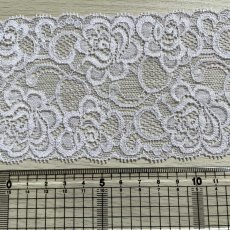 画像4: 【高品質な日本製】５ｍ！幅8.6cm薔薇柄ラッセルストレッチレース　パープル　 (4)