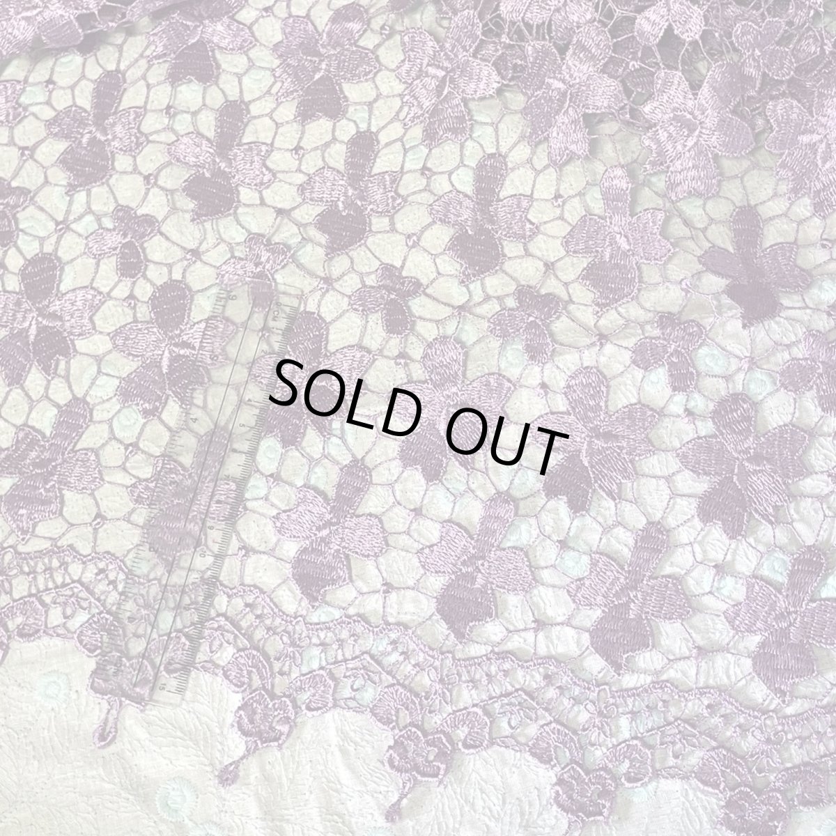 画像6: 【日本製】高貴な輝きのパープル・ケミカルフラワーレース幅45cm×1.2m (6)