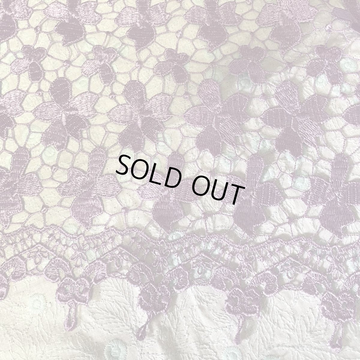 画像2: 【日本製】高貴な輝きのパープル・ケミカルフラワーレース幅45cm×1.2m (2)