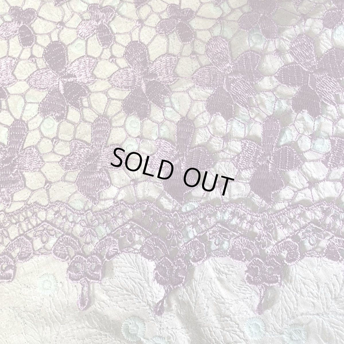 画像3: 【日本製】高貴な輝きのパープル・ケミカルフラワーレース幅45cm×1.2m (3)