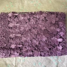 画像1: 【日本製】高貴な輝きのパープル・ケミカルフラワーレース幅45cm×1.2m (1)
