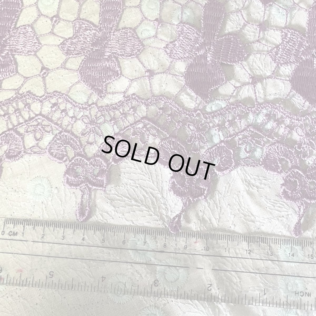 画像4: 【日本製】高貴な輝きのパープル・ケミカルフラワーレース幅45cm×1.2m (4)