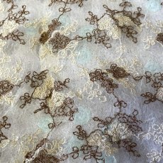 画像3: 【500円】ナチュラルなベージュブラウン系の花柄刺繍レース幅50cm×1.2m (3)