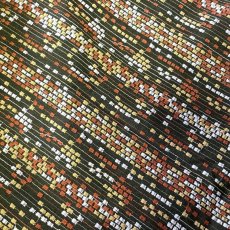 画像2: 【日本製】刺繍レース生地　約40cm×約1ｍ　カラフルドット柄深緑刺繍生地 (2)