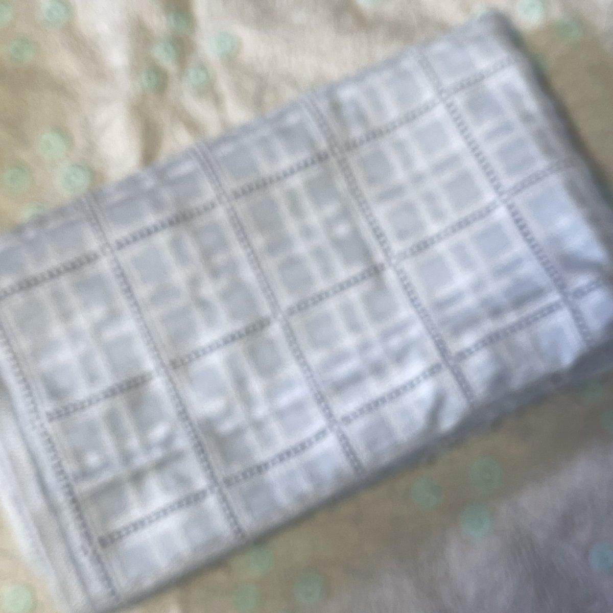 画像1: 【日本製】刺繍レース生地　約35cm×約1ｍ　涼やかな水色スクエア刺繍生地 (1)