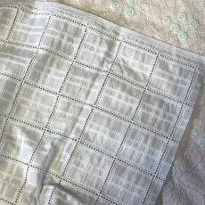 画像2: 【日本製】刺繍レース生地　約35cm×約1ｍ　涼やかな水色スクエア刺繍生地 (2)