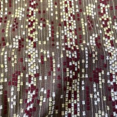 画像4: 【日本製】刺繍レース生地　約35cm×約1.3ｍ　カラフルドット柄ブラウン刺繍生地 (4)