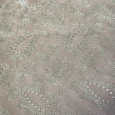 画像3: 刺繍レース生地　約30cm×約60cm　銀糸を使ったペーズリー刺しゅう　上品なピンク (3)