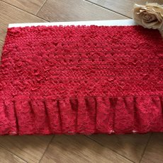 画像7: 【高品質な日本製】ラッセルフリルレース　レッド　幅6.7cm綺麗な薔薇柄　１ｍ (7)