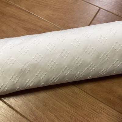 画像3: 【高品質な日本製】約幅110cm!広幅綿レース ひし形ドット柄オフホワイト 5m