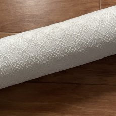 画像1: 【高品質な日本製】約幅110ｃｍ！広幅綿レース　四角柄オフホワイト　2m (1)