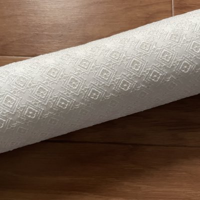 画像3: 【高品質な日本製】約幅110ｃｍ！広幅綿レース　四角柄オフホワイト　2m