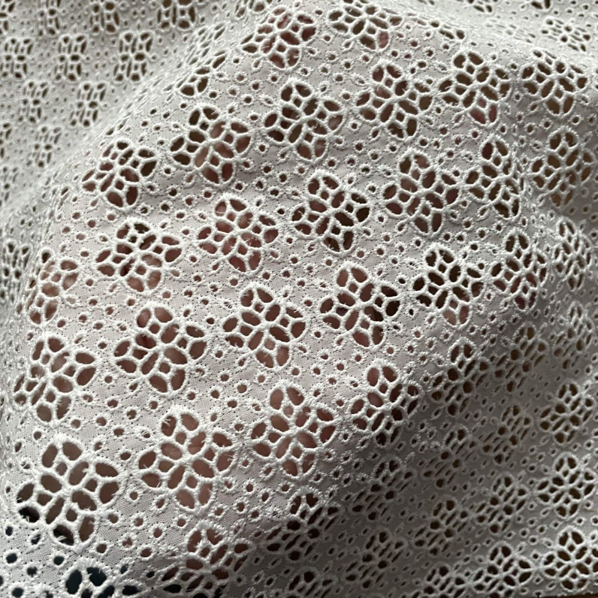 画像6: 【高品質な日本製】約幅110ｃｍ！広幅綿レース　車輪柄オフホワイト　1.7m (6)