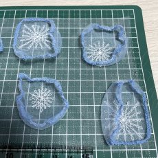 画像5: ８枚セット！幅4ｃｍふわふわお花のモチーフ　ブルー (5)