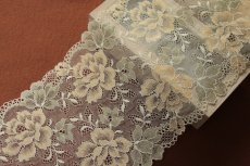 画像3: 【日本製】ラッセルストレッチレース　イエローグリーン　幅17.2cm　薔薇柄　高品質な日本製　3m (3)