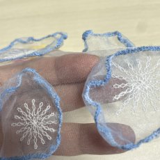 画像7: ８枚セット！幅4ｃｍふわふわお花のモチーフ　ブルー (7)