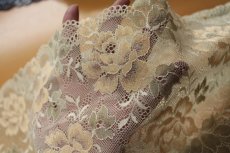 画像5: 【日本製】ラッセルストレッチレース　イエローグリーン　幅17.2cm　薔薇柄　高品質な日本製　3m (5)