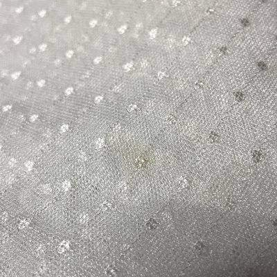 画像3: 【高品質な日本製】約幅110ｃｍ！広幅チュールネット　ドット柄刺繍チュールレース生地　オフホワイト　2m