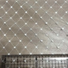 画像2: 【高品質な日本製】約幅110ｃｍ！広幅チュールネット　ドット柄刺繍チュールレース生地　オフホワイト　2m (2)