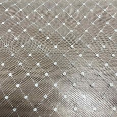 画像1: 【高品質な日本製】約幅110ｃｍ！広幅チュールネット　ドット柄刺繍チュールレース生地　オフホワイト　2m (1)