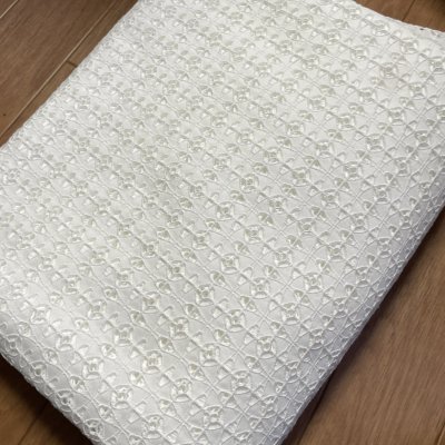 画像3: 【高品質な日本製】約幅110ｃｍ！広幅綿レース　ジオメトリック柄ダイヤ柄幾何学模様　オフホワイト5m