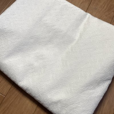 画像3: 【高品質な日本製】約幅110ｃｍ！広幅綿レース　アラベスク柄オフホワイト　5m