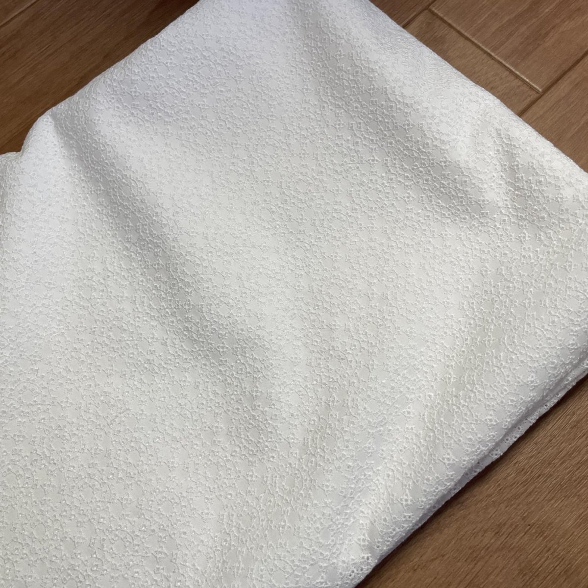 画像1: 【高品質な日本製】約幅110ｃｍ！広幅綿レース　サークルレース　オフホワイト　3.5m (1)
