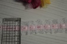 画像4: 日本製両山フリルラッセルレース　薄ピンク　幅2.6ｃｍリボン通し風フリル加工　3ｍ (4)