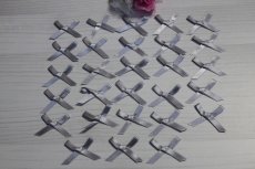 画像3: 【1点限り】28個セット！幅4cmリボンモチーフ　グレー　ハンドメイドに (3)