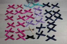 画像3: 【1点限り】33個セット！幅4cmリボンモチーフ　ピンク、ネイビー、パープル、ターコイズ、ゴールド　ハンドメイドに (3)