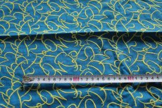 画像5: 刺繍レース生地　約40cm×約1ｍ　アルファベット柄　青黄色 (5)