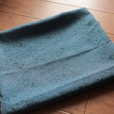 画像4: 【日本製】刺繍レース生地　約95cm×約1ｍ　ペイズリー柄　ブルーグリーン (4)
