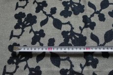 画像3: 【日本製】刺繍レース生地　約25cm×約50cｍ　ボタニカル柄　グレーネイビー (3)